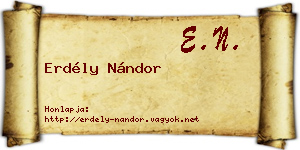 Erdély Nándor névjegykártya